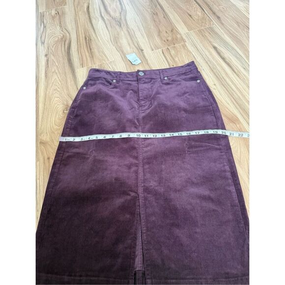 J Jill NWT Slit-Hem Corduroy Skirt sz 8 - Picture 10 of 11